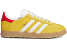 Load image into Gallery viewer, adidas Gazelle Spikeless Golf Bold Gold White Better Scarlet