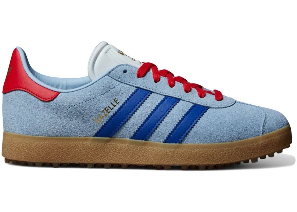 adidas Gazelle Spikeless Golf Clear Sky Royal Better Scarlet