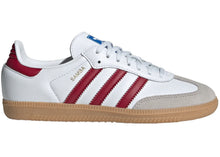 Load image into Gallery viewer, adidas Samba OG Cloud White Collegiate Burgundy Gum (GS)