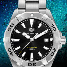 Load image into Gallery viewer, Tag Heuer Aquaracer Black Dial Silver Steel Strap Watch for Men - WBD1110.BA0928