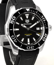 Load image into Gallery viewer, Tag Heuer Aquaracer Black Dial Black Rubber Strap Watch for Men - WAY111A.FT6151
