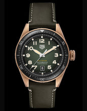 Load image into Gallery viewer, Tag Heuer Autavia Calibre 5 Automatic Olive Green Dial Green Leather Strap Watch for Men - WBE5190.FC8268