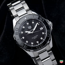 Load image into Gallery viewer, Tag Heuer Aquaracer Quartz Black Dial Silver Steel Strap Watch for Women - WAY131M.BA0748