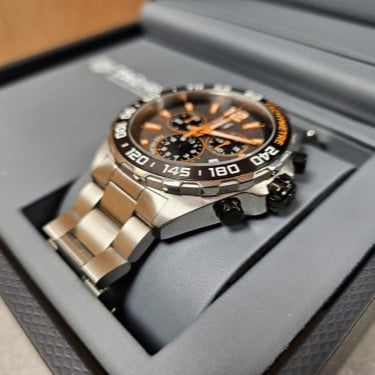 Tag Heuer Formula 1 Chronograph Ceramic Black Dial Silver Steel Strap Watch for Men - CAZ101AH.BA0842