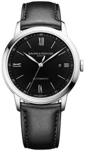 Load image into Gallery viewer, Baume &amp; Mercier Classima Automatic Black Dial Black Leather Strap Date Mens Watch MOA10453