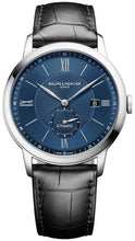 Load image into Gallery viewer, Baume &amp; Mercier Classima Automatic Blue Dial Black Leather Strap Date Mens Watch MOA10480