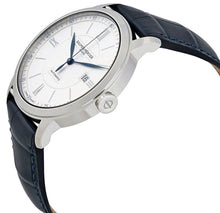 Load image into Gallery viewer, Baume &amp; Mercier Classima Automatic Silver-Tone Dial Blue Leather Strap Date Mens Watch MOA10333