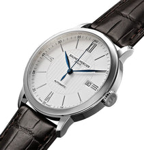 Load image into Gallery viewer, Baume &amp; Mercier Classima Automatic Silver-Tone Dial Brown Leather Strap Date Mens Watch M0A10214