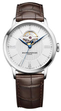 Load image into Gallery viewer, Baume &amp; Mercier Classima Core Automatic Steel Silver Dial Brown Leather Mens Watch M0A10274