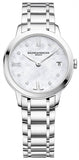 Baume & Mercier Classima Stainless Steel Mother-of-Pearl Dial Diamonds Date Quartz Womens Watch MOA10326