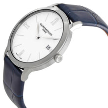 Load image into Gallery viewer, Baume &amp; Mercier Classima White Dial Blue Leather Strap Date Quartz Womens Watch M0A10355