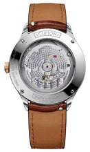 Load image into Gallery viewer, Baume &amp; Mercier Clifton Baumatic COSC Automatic Stainless Steel &amp; Rose Gold Brown Dial Brown Leather Strap Date Mens Watch M0A10713