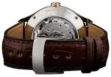 Load image into Gallery viewer, Baume &amp; Mercier Clifton Baumatic COSC Automatic Stainless Steel &amp; Rose Gold White Dial Brown Leather Strap Date Mens Watch M0A10519