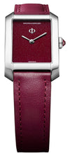 Load image into Gallery viewer, Baume &amp; Mercier Hampton Stainless Steel Burgundy Dial Burgundy Leather Strap Quartz Womens Watch M0A10673