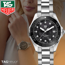 Load image into Gallery viewer, Tag Heuer Aquaracer Quartz Black Dial Silver Steel Strap Watch for Women - WAY131M.BA0748