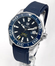Load image into Gallery viewer, Tag Heuer Aquaracer Calibre 5 Automatic Blue Dial Blue Rubber Strap Watch for Men - WAY201B.FT6150