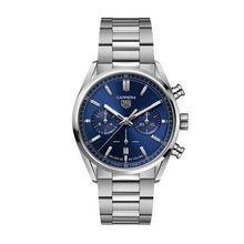 Load image into Gallery viewer, Tag Heuer Carrera Chronograph Blue Dial Silver Steel Strap Watch for Men - CBN2011.BA0642