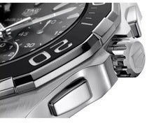Load image into Gallery viewer, Tag Heuer Aquaracer Quartz Chronograph Black Dial Silver Steel Strap Watch for Men - CAY111A.BA0927