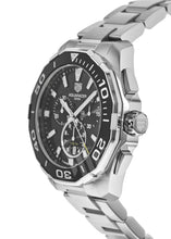 Load image into Gallery viewer, Tag Heuer Aquaracer Calibre 16 Day-Date Black Dial Silver Steel Strap Watch for Men - CAY211A.BA0927