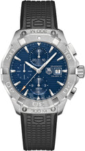 Load image into Gallery viewer, Tag Heuer Aquaracer Chronograph Blue Dial Black Rubber Strap Watch for Men - CAY2112.FT6041