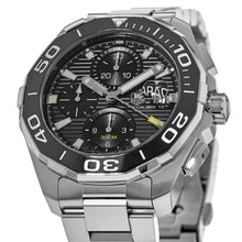 Load image into Gallery viewer, Tag Heuer Aquaracer Calibre 16 Day-Date Black Dial Silver Steel Strap Watch for Men - CAY211A.BA0927