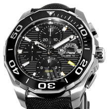 Load image into Gallery viewer, Tag Heuer Aquaracer Automatic Chronograph Black Dial Black Nylon Strap Watch for Men - CAY211A.FC6361