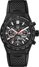 Load image into Gallery viewer, Tag Heuer Carrera Automatic Chronograph Black Dial Black Rubber Strap Watch for Men - CBG2A90.FT6173