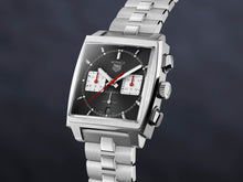 Load image into Gallery viewer, Tag Heuer Monaco Automatic Chronograph Black Dial Silver Steel Strap Watch for Men - CBL2113.BA0644
