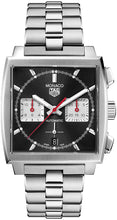 Load image into Gallery viewer, Tag Heuer Monaco Automatic Chronograph Black Dial Silver Steel Strap Watch for Men - CBL2113.BA0644