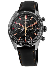 Load image into Gallery viewer, Tag Heuer Carrera Year of The Rabbit Automatic Chronograph Black Dial Black Leather Strap Watch for Men - CBN2A1L.FC6521
