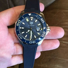 Load image into Gallery viewer, Tag Heuer Aquaracer Calibre 5 Automatic Blue Dial Blue Rubber Strap Watch for Men - WAY201B.FT6150