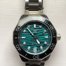 Load image into Gallery viewer, Tag Heuer Aquaracer Professional 300 Automatic Diamonds Green Dial Silver Steel Strap Watch for Women - WBP231K.BA0618
