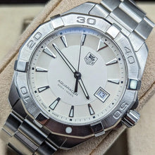 Load image into Gallery viewer, Tag Heuer Aquaracer Quartz White Dial Silver Steel Strap Watch for Men - WAY1111.BA0928