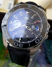 Load image into Gallery viewer, Tag Heuer Aquaracer Calibre 5 Moon Black Dial Black Nylon Strap Watch for Men - WAY201J.FC6370