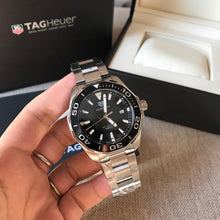 Load image into Gallery viewer, Tag Heuer Aquaracer Quartz Black Dial Silver Steel Strap Watch for Men - WAY101A.BA0746