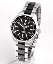 Load image into Gallery viewer, Tag Heuer Aquaracer Quartz Diamonds Black Dial Two Tone Steel Strap Watch for Women - WAY131G.BA0913