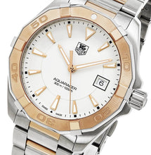 Load image into Gallery viewer, Tag Heuer Aquaracer Quartz White Dial Silver Strap Watch for Men - WAY1150.BD0911