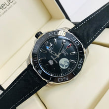 Load image into Gallery viewer, Tag Heuer Aquaracer Calibre 5 Moon Black Dial Black Nylon Strap Watch for Men - WAY201J.FC6370