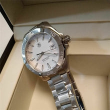 Load image into Gallery viewer, Tag Heuer Aquaracer Quartz White Dial Silver Steel Strap Watch for Men - WAY1111.BA0928