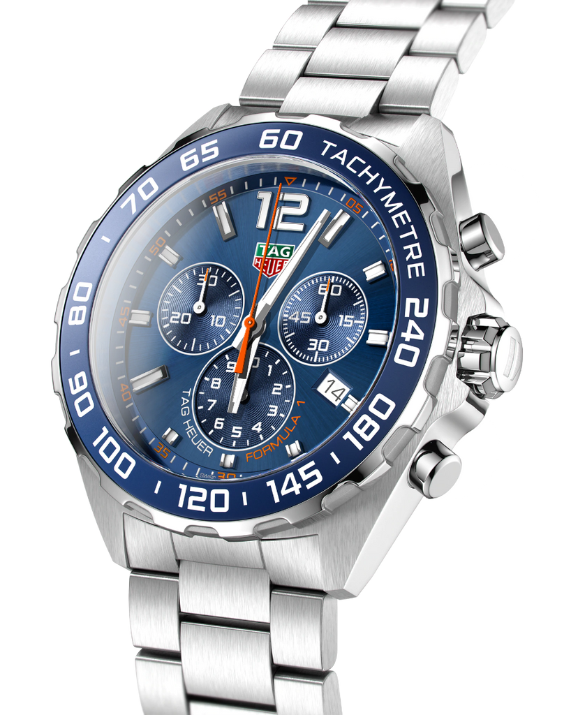 Tag Heuer Formula 1 Chronograph Blue Dial Silver Steel Strap Watch for Men - CAZ1014.BA0842