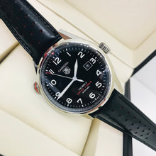 Load image into Gallery viewer, Tag Heuer Carrera Calibre 5 Drive Timer Black Dial Black Leather Strap Watch for Men - WAR2A10.FC6337