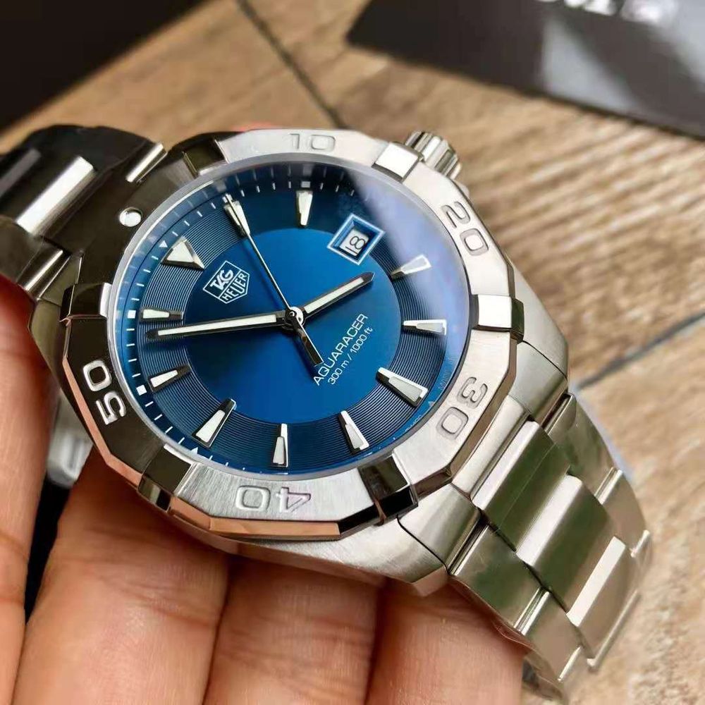 Tag Heuer Aquaracer Quartz Blue Dial Silver Steel Strap Watch for Men - WAY1112.BA0928