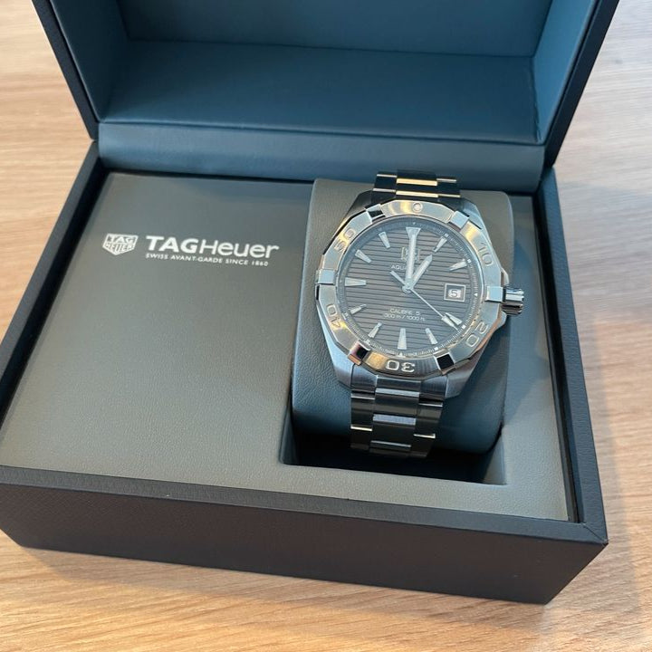 Tag Heuer Aquaracer Automatic Anthracite Grey Dial Silver Steel Strap Watch for Men - WAY2113.BA0928
