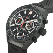 Load image into Gallery viewer, Tag Heuer Carrera Automatic Chronograph Black Dial Black Rubber Strap Watch for Men - CBG2A90.FT6173