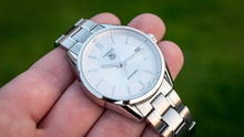 Load image into Gallery viewer, Tag Heuer Carrera Automatic Caliber 5 White Dial Silver Steel Strap Watch for Men - WAR211B.BA0782