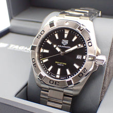 Load image into Gallery viewer, Tag Heuer Aquaracer Black Dial Silver Steel Strap Watch for Men - WBD1110.BA0928