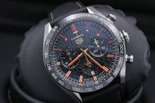Load image into Gallery viewer, Tag Heuer Carrera Year of The Rabbit Automatic Chronograph Black Dial Black Leather Strap Watch for Men - CBN2A1L.FC6521