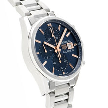 Load image into Gallery viewer, Tag Heuer Carrera Automatic Chronograph Blue Dial Silver Steel Strap Watch for Men - CBK2115.BA0715