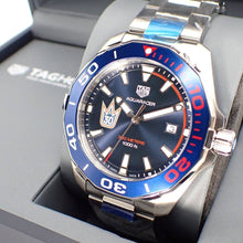 Load image into Gallery viewer, Tag Heuer Aquaracer Henrik Lundqvist Special Edition Blue Dial Silver Steel Strap Watch for Men - WAY101J.BA0746