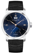 Load image into Gallery viewer, Limited Edition Baume &amp; Mercier Classima Automatic Stainless Steel Blue Dial Black Leather Strap Retrograde Seconds Date Mens Watch M0A10188